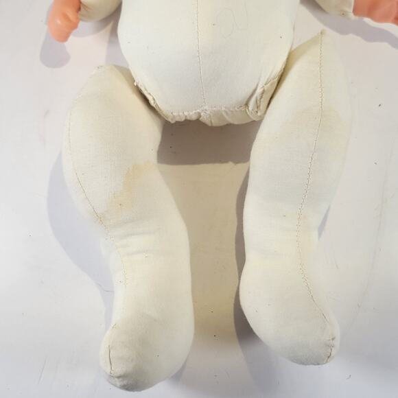 Vintage 13" Composition Baby Doll with Cloth Body and Sleep Eyes Bonnet Booties - Picture 12 of 16